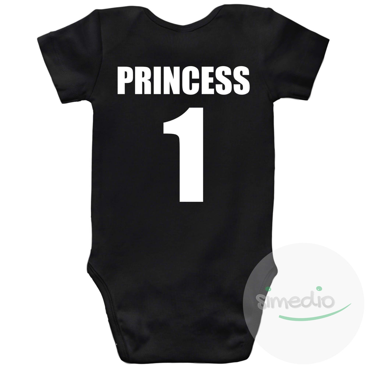 Body bébé original : PRINCE / PRINCESS, Princess, Noir, 0-1 mois - SiMEDIO