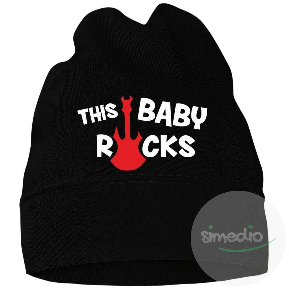 Bonnet bébé rock : THIS BABY ROCKS, , , - SiMEDIO