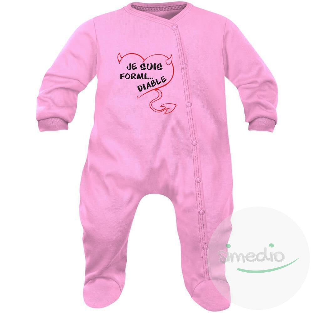 Pyjama bébé humour : je suis FORMI... DIABLE (7 couleurs), , , - SiMEDIO