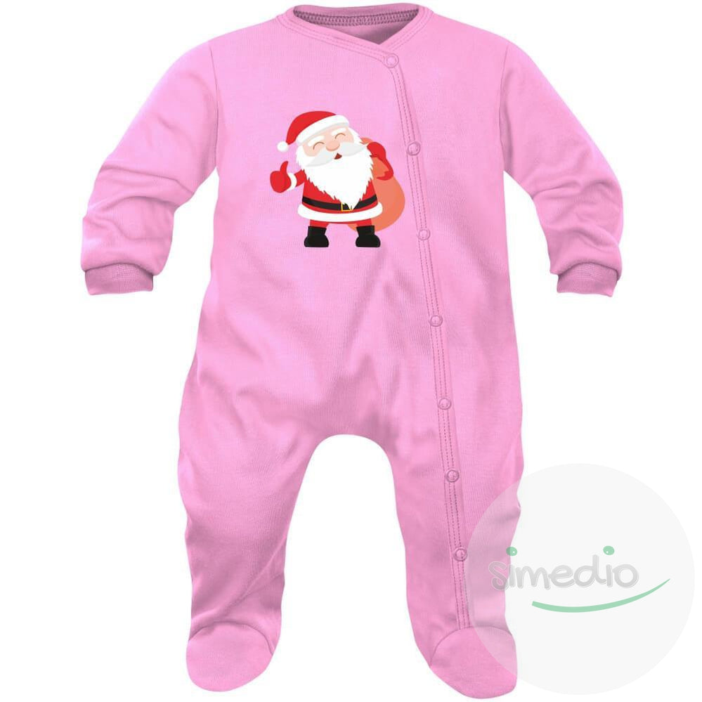 Pyjama bébé original : PÈRE NOËL, Rose, 0-1 mois, - SiMEDIO