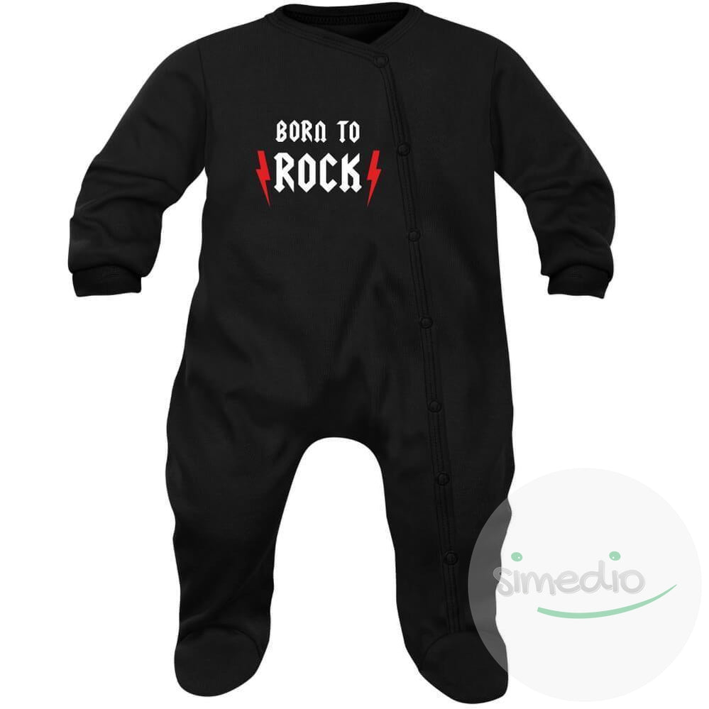 Pyjama bébé rock : BORN to ROCK, , , - SiMEDIO