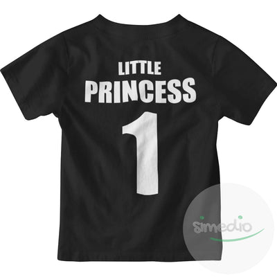 Tee shirt enfant original : PRINCE / PRINCESS, Little Princess, Noir, 2 ans - SiMEDIO