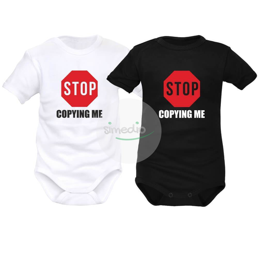2 bodies bébé jumeaux : STOP copying me, , , - SiMEDIO