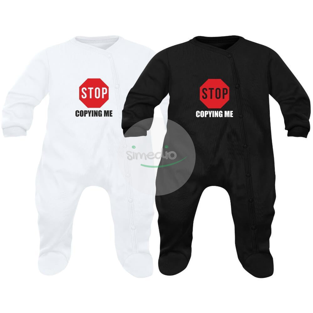 2 pyjamas bébé jumeaux : STOP copying me, , , - SiMEDIO