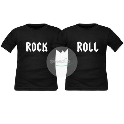2 tee shirts enfant jumeaux : ROCK & ROLL, , , - SiMEDIO
