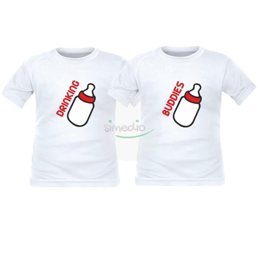 2 x tee shirt enfant jumeaux : drinking BUDDIES, , , - SiMEDIO