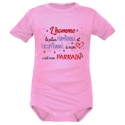 body rose MC Parrain bleu et rose