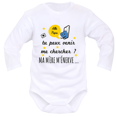 body blanc ML « Allo Papa… maman m’énerve »