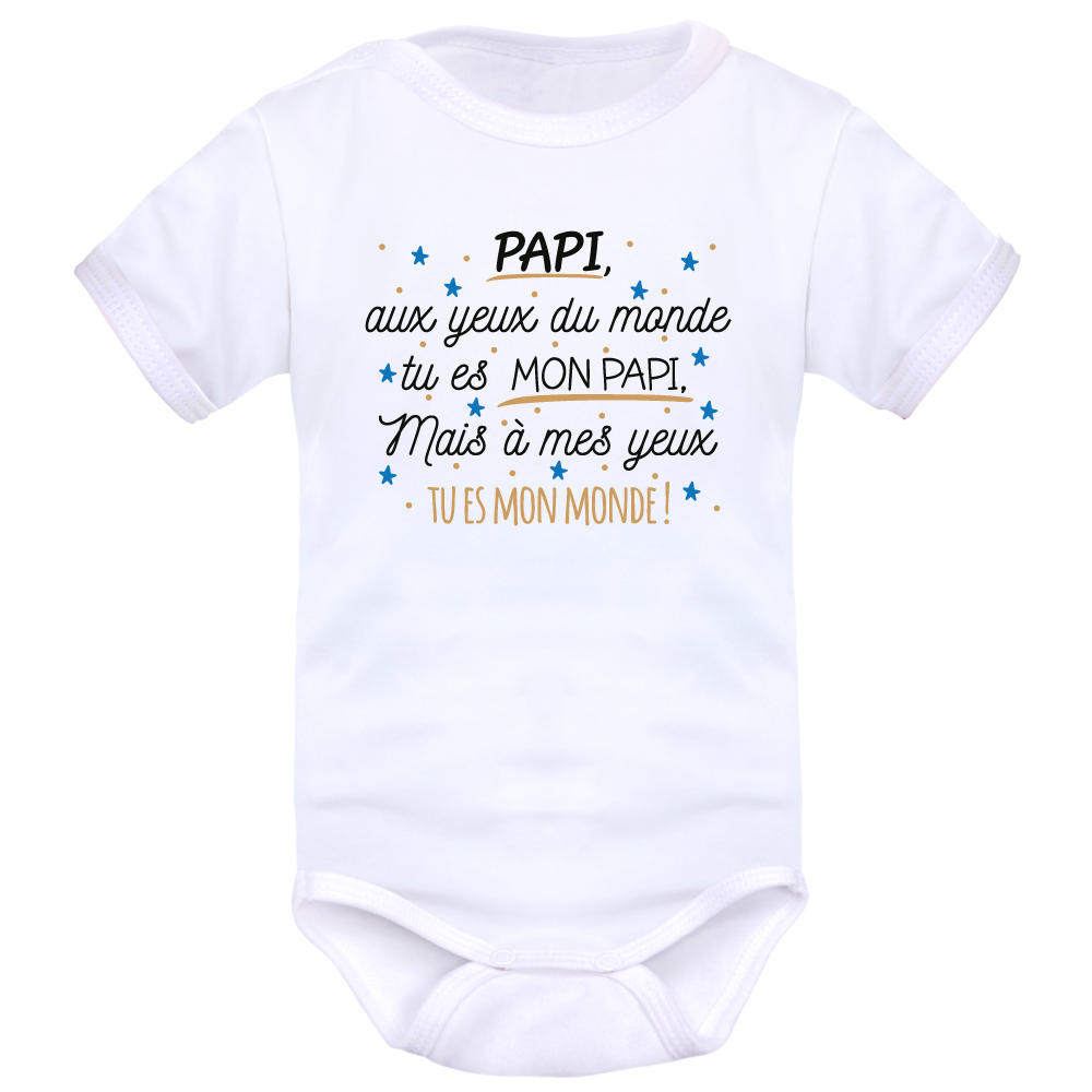 Body Bébé Manches Courtes Humour - 100% Coton, Imprimé France, Ouverture épaule/entrejambe - 2