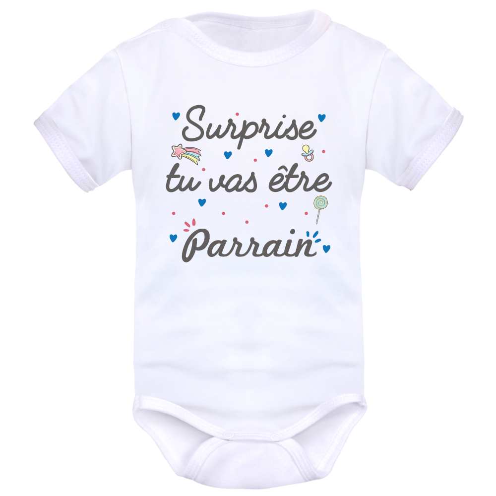 Planetee Body Bébé Ma Mission Console Avec Parrain - Cadeau Original 6-12 Mois