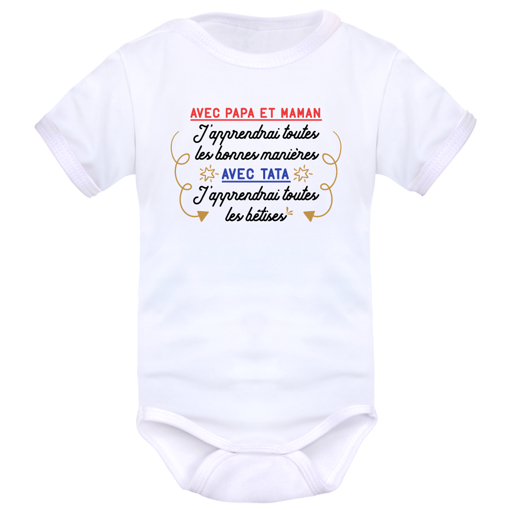 Body Bébé "J’adore Faire Des Bêtises Avec Tata" – Cadeau Rigolo Pour Tata Complice & Bébé