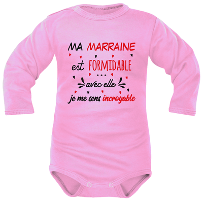 body rose ML « Marraine est formidable »