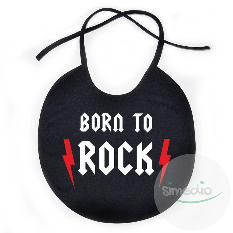 Bavoir bébé rock : BORN to ROCK, , , - SiMEDIO
