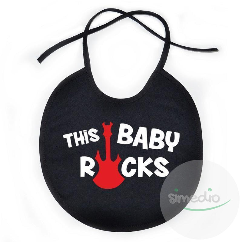 Bavoir bébé rock : THIS BABY ROCKS, , , - SiMEDIO