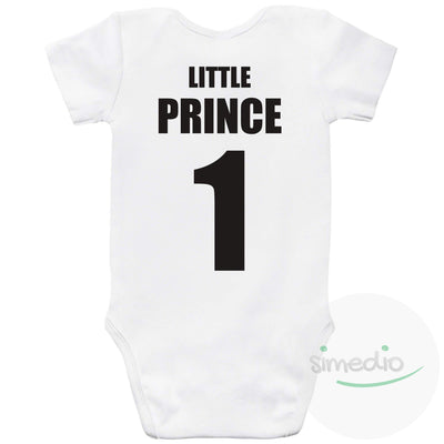 Body bébé original : PRINCE / PRINCESS, Little Prince, Blanc, 0-1 mois - SiMEDIO
