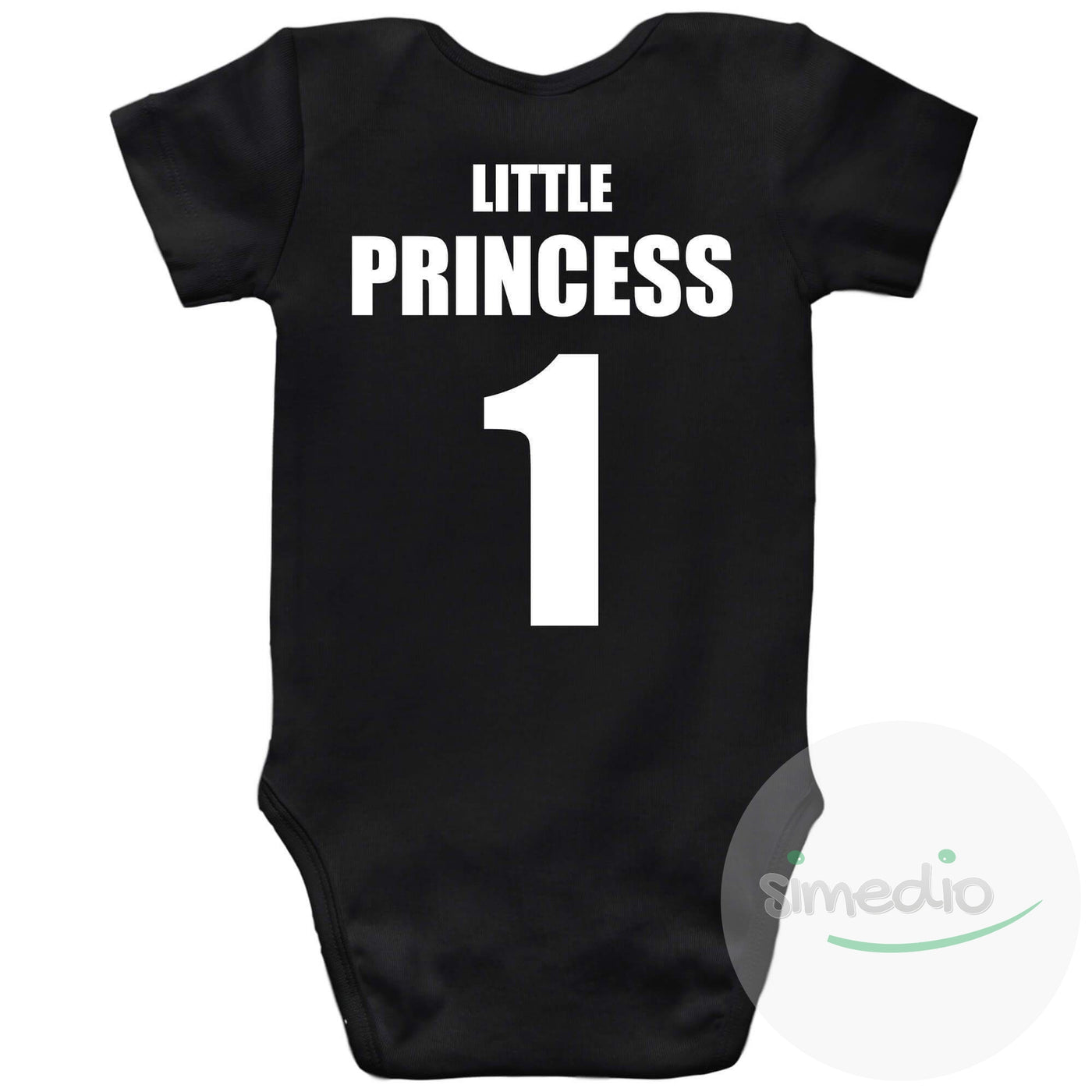Body bébé original : PRINCE / PRINCESS, Little Princess, Noir, 0-1 mois - SiMEDIO