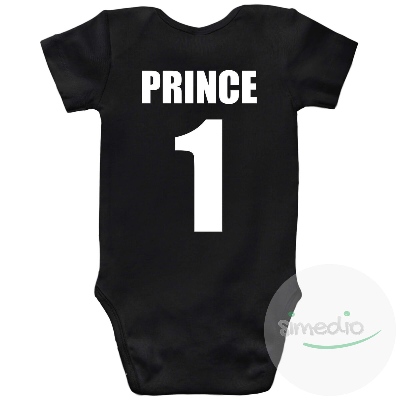Body bébé original : PRINCE / PRINCESS, Prince, Noir, 0-1 mois - SiMEDIO