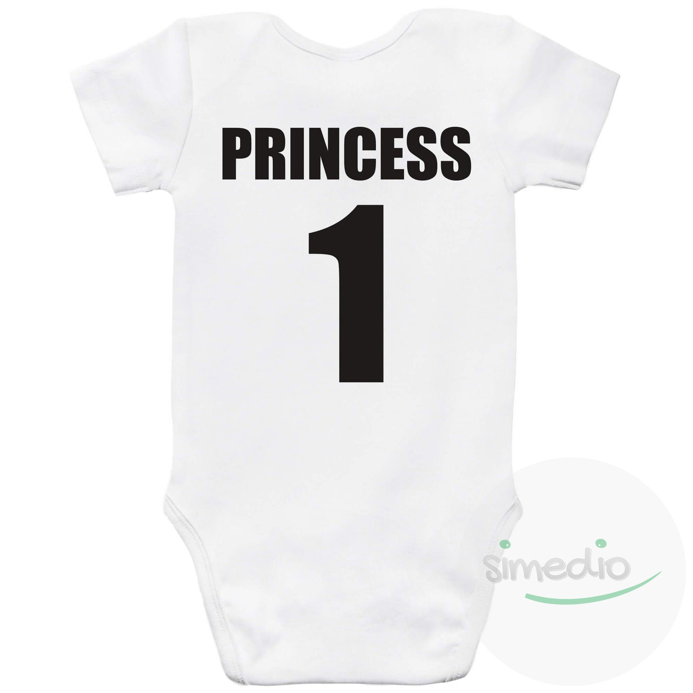 Body bébé original : PRINCE / PRINCESS, Princess, Blanc, 0-1 mois - SiMEDIO