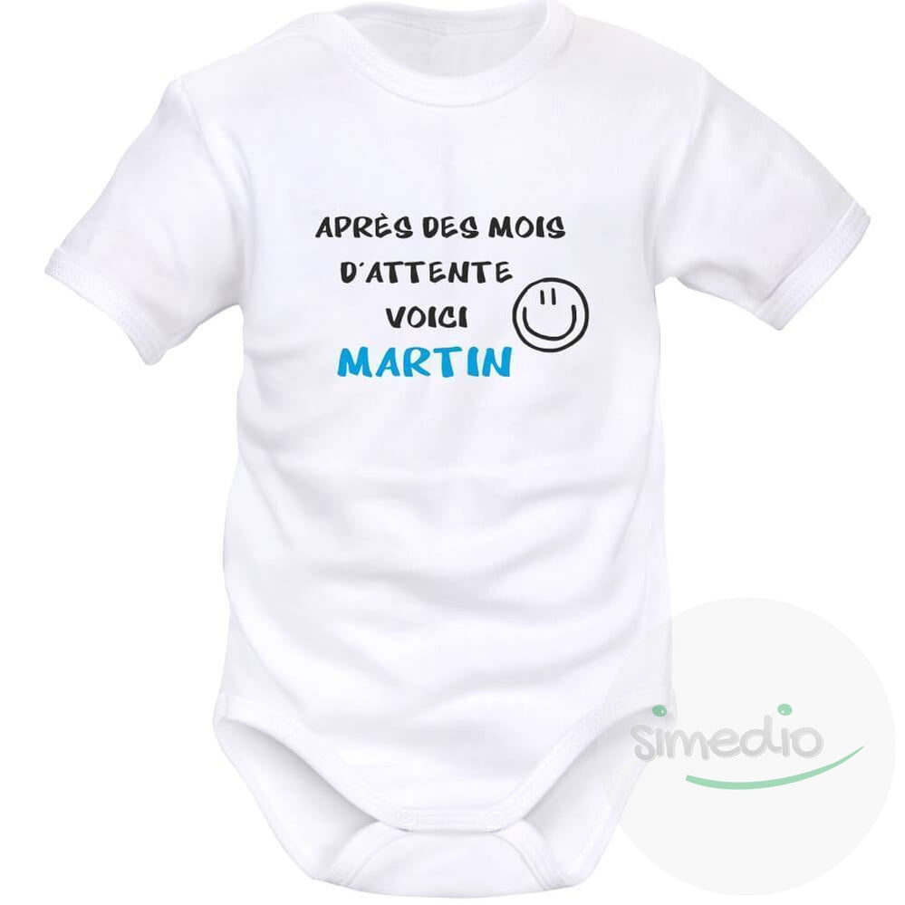 Body bébé personnalisé après des mois d'attente (pour fille et garçon) cadeau naissance original