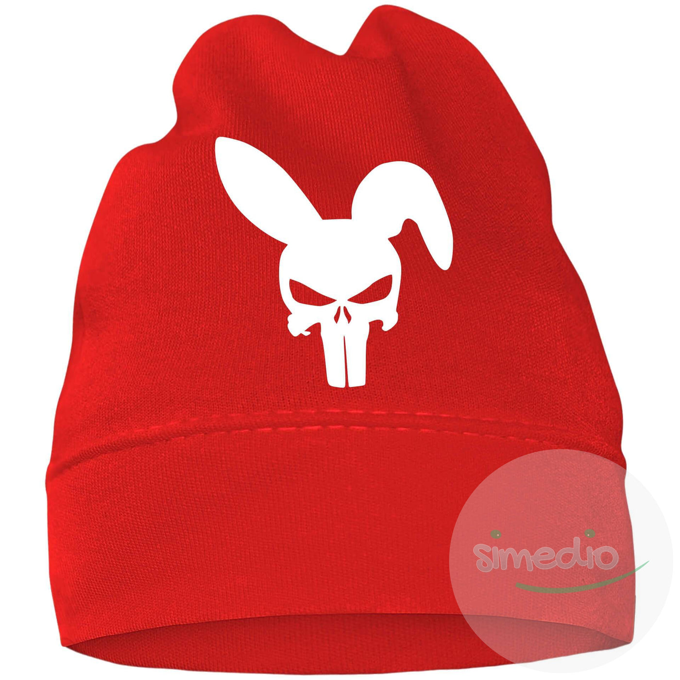 Bonnet bébé original : CRANE LAPIN (7 couleurs au choix), Rouge, 42 (jusqu’à 3 mois), - SiMEDIO