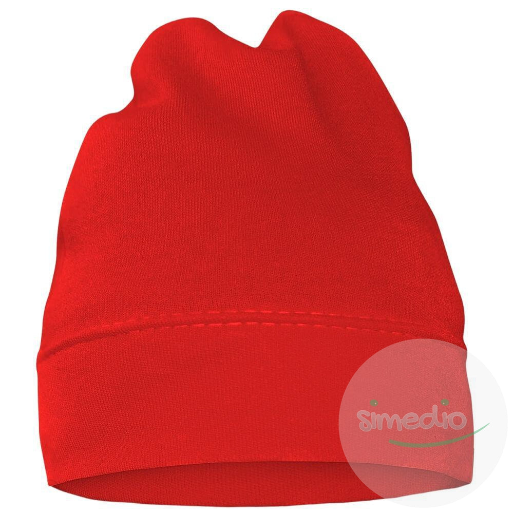 Bonnet bébé uni pour fille et garçon (7 couleurs au choix), Rouge, 42 (jusqu’à 3 mois), - SiMEDIO