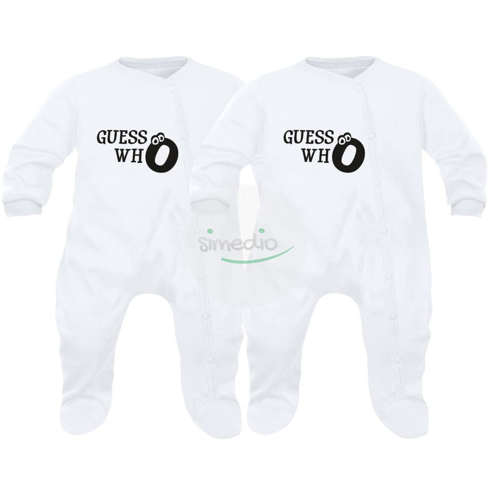 Deux pyjamas bébé jumeaux : GUESS who, , , - SiMEDIO