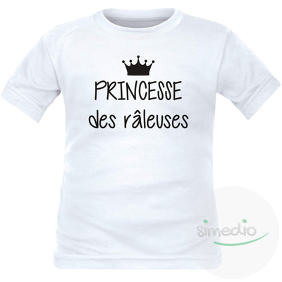 Ensemble famille des tee shirts : REINE / PRINCESSE des râleuses, ROI / PRINCE des râleurs, Blanc, Princesse / 2 ans, - SiMEDIO