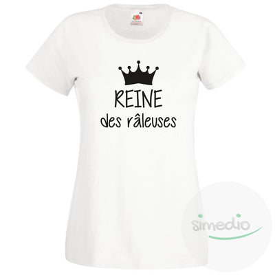 Ensemble famille des tee shirts : REINE / PRINCESSE des râleuses, ROI / PRINCE des râleurs, Blanc, Reine / S, - SiMEDIO