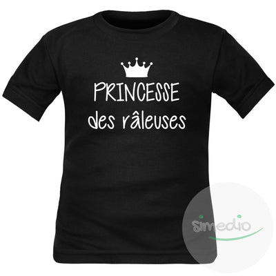 Ensemble famille des tee shirts : REINE / PRINCESSE des râleuses, ROI / PRINCE des râleurs, Noir, Princesse / 2 ans, - SiMEDIO