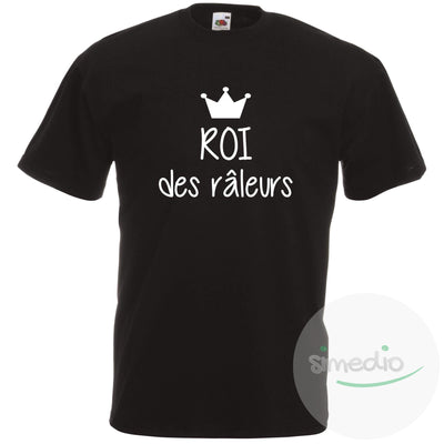 Ensemble famille des tee shirts : REINE / PRINCESSE des râleuses, ROI / PRINCE des râleurs, Noir, Roi / S, - SiMEDIO