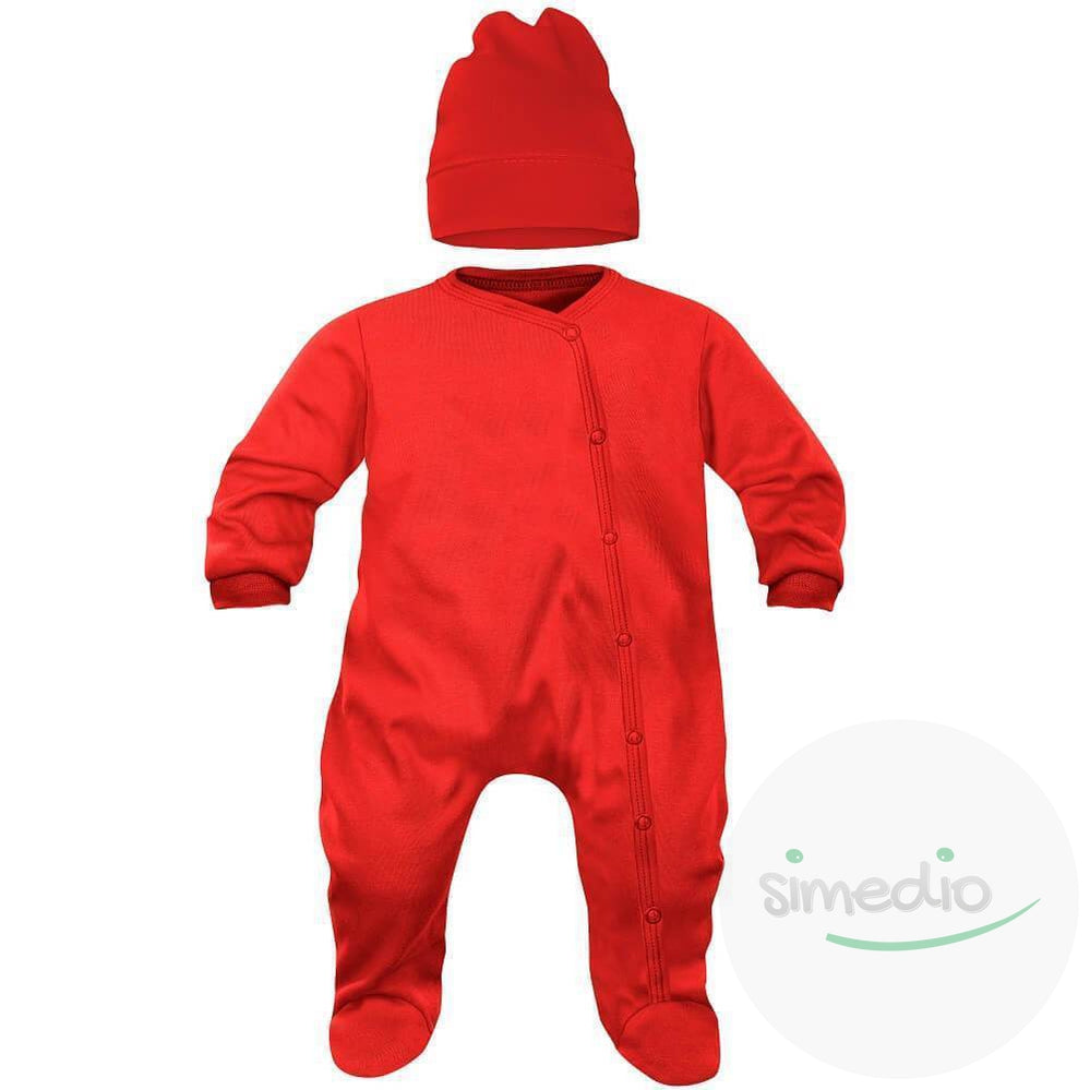 Pyjama Bonnet Bébé 0-3 Mois BEBICCO - 100% Coton Bio GOTS Avec Gants Intégrés