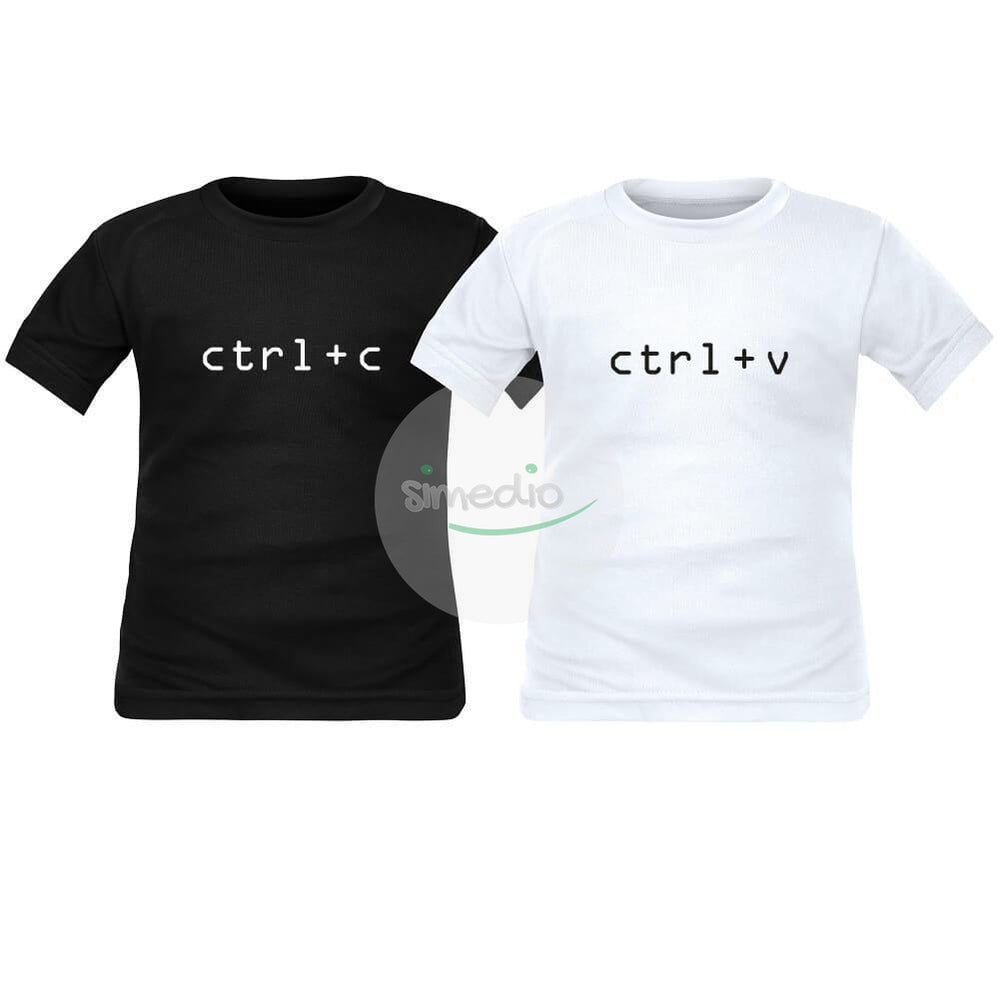 Lot de T-shirts enfant originaux pour jumeaux : ctrl + c ctrl + v, , , - SiMEDIO