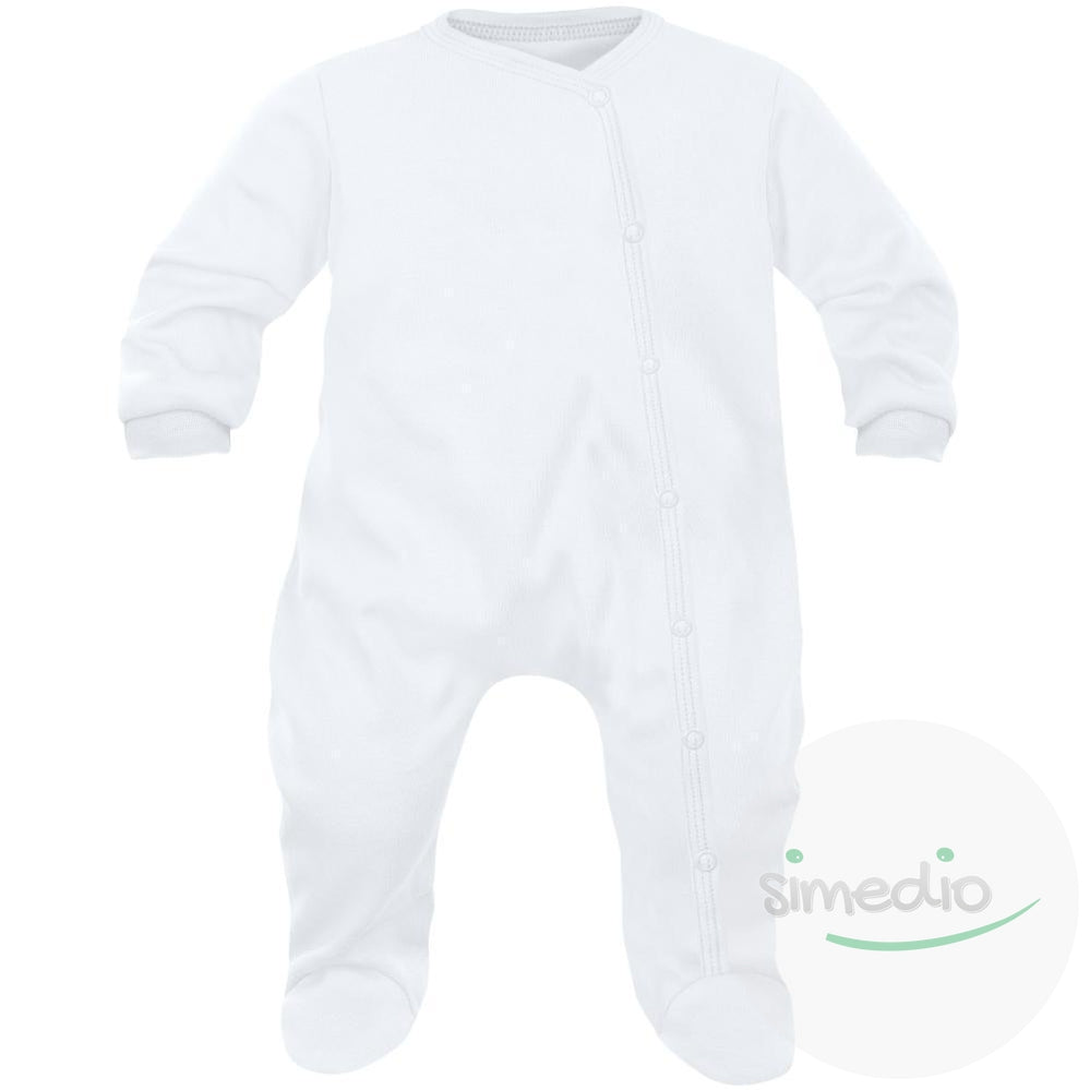 Pyjama bébé, dors-bien (7 couleurs disponibles), Blanc, 0-1 mois, - SiMEDIO