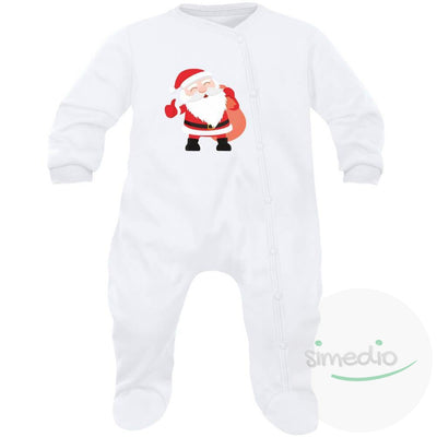 Pyjama bébé original : PÈRE NOËL, Blanc, 0-1 mois, - SiMEDIO