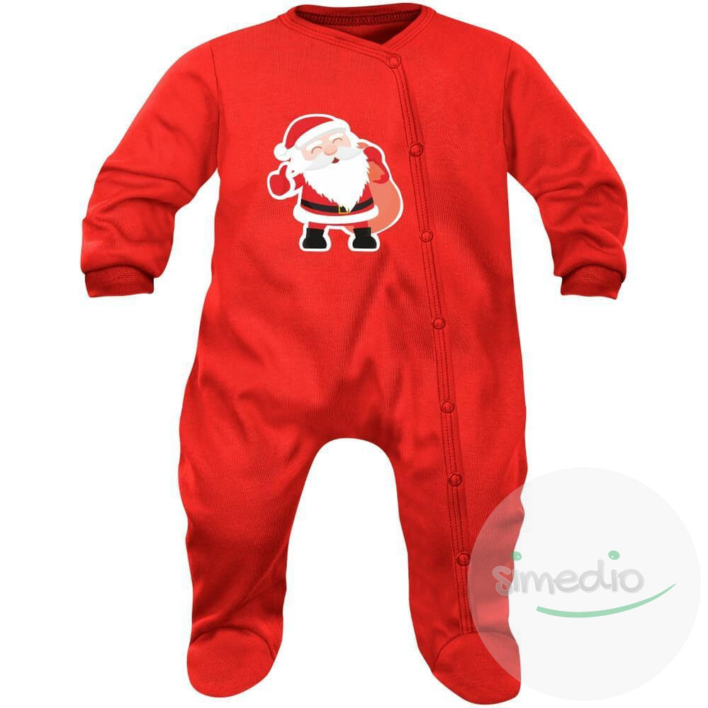 Pyjama bébé original : PÈRE NOËL, Rouge, 0-1 mois, - SiMEDIO