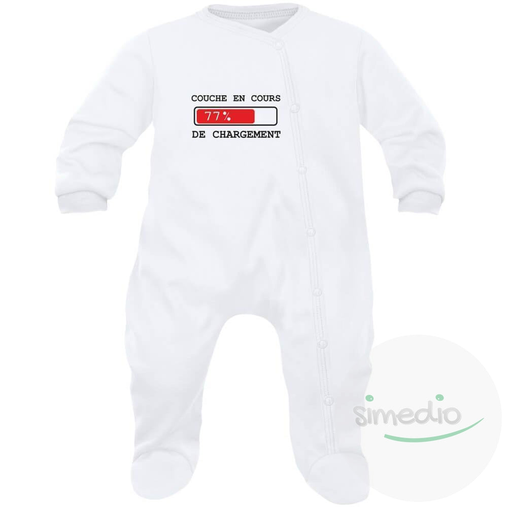 Pyjama bébé rigolo : COUCHE en cours de CHARGEMENT, , , - SiMEDIO
