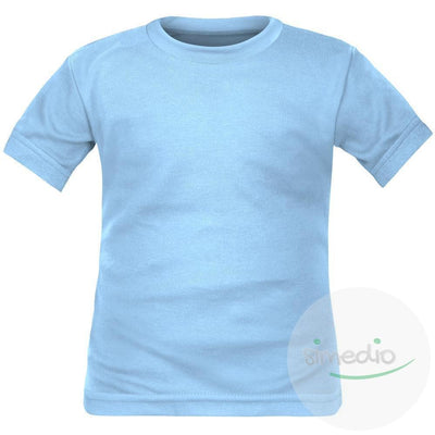 T-shirt enfant manches courtes 8 couleurs au choix (noir aussi), Bleu, 2 ans, - SiMEDIO