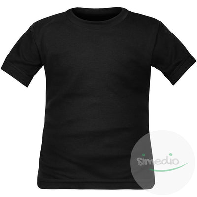 T-shirt enfant manches courtes 8 couleurs au choix (noir aussi), Noir, 2 ans, - SiMEDIO