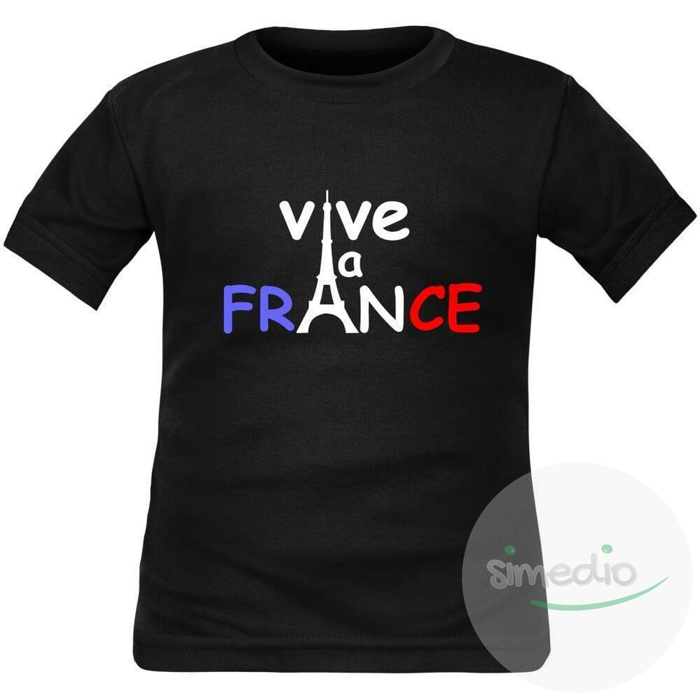 T-shirt enfant original : VIVE LA FRANCE (7 couleurs), , , - SiMEDIO