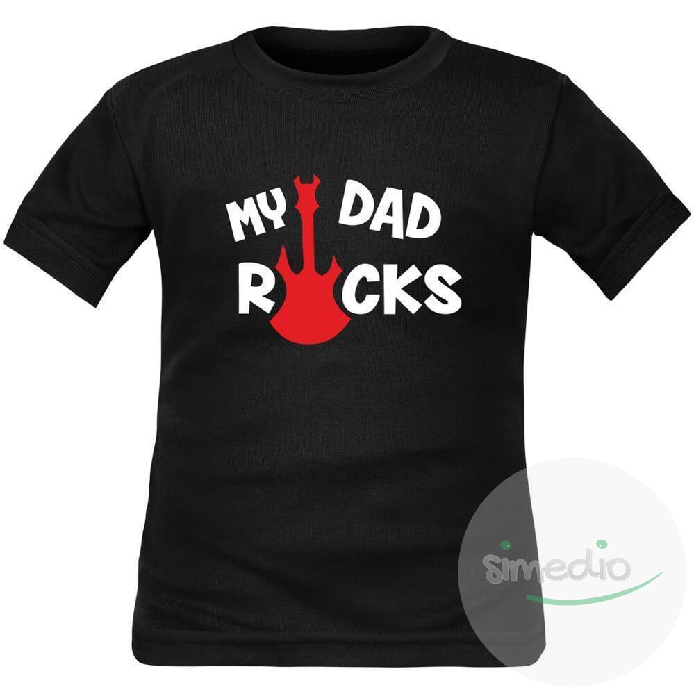 T-shirt enfant rock : MY DAD ROCKS, , , - SiMEDIO