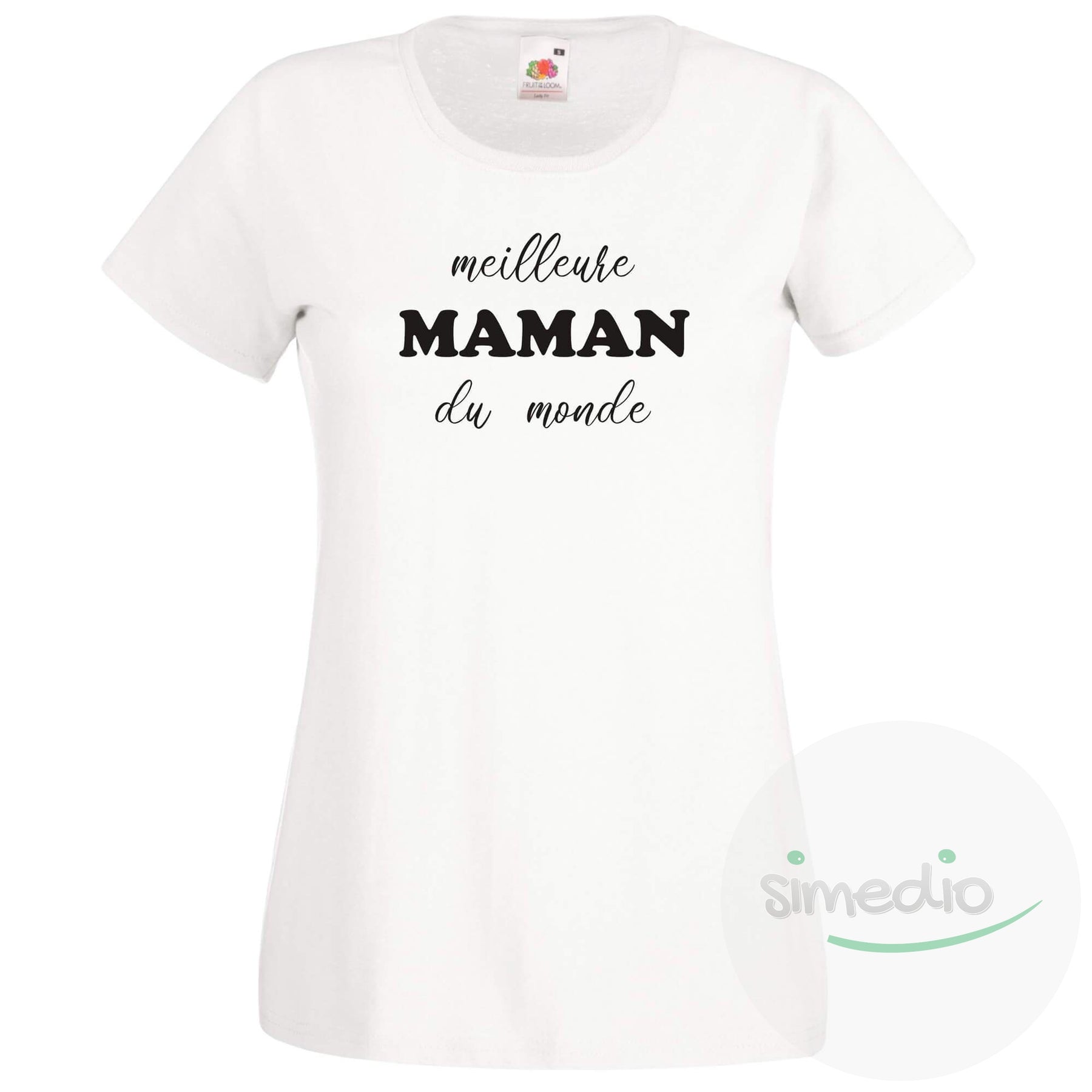 T-shirt imprimé : Meilleure MAMAN du monde - Cadeau maman