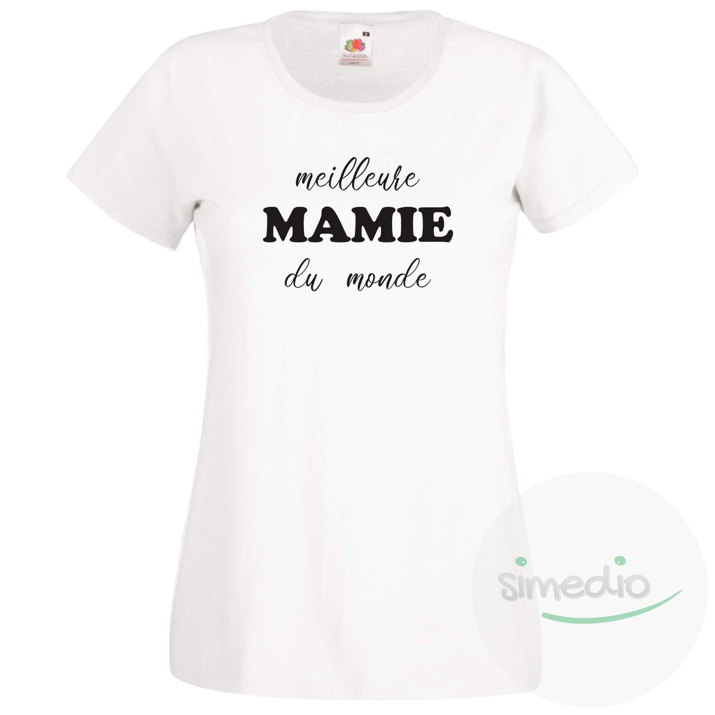 T-shirt imprimé : Meilleure MAMIE du monde, Blanc, S, - SiMEDIO