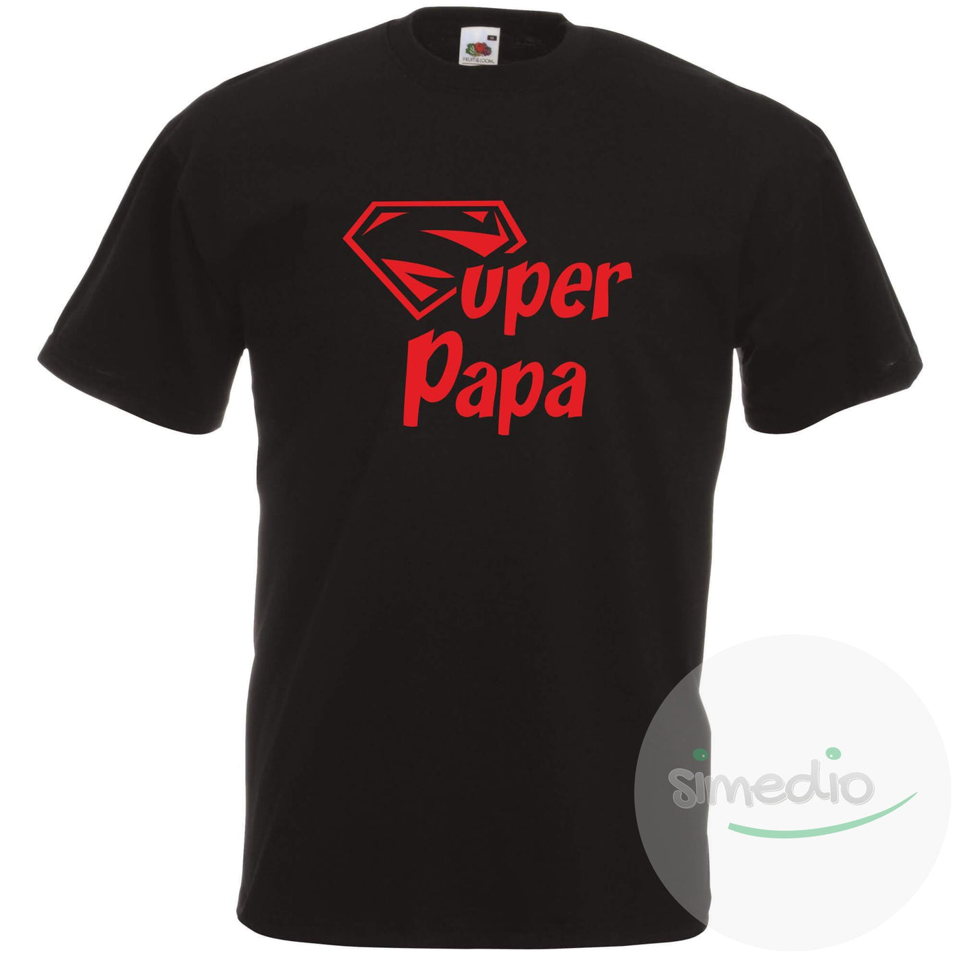T-shirt imprimé : SUPER PAPA, Noir, S, - SiMEDIO