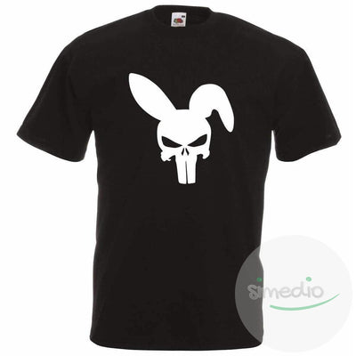 T-shirt original : CRANE lapin (pour femme ou homme), Noir, S, Homme - SiMEDIO