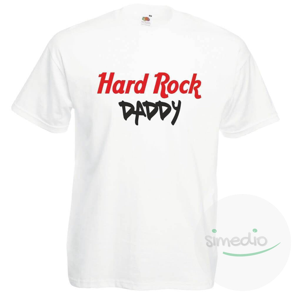 T-shirt rock : HARD ROCK DADDY, Blanc, S, - SiMEDIO