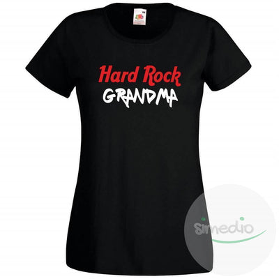 T-shirt rock : HARD ROCK GRANDMA, Noir, S, - SiMEDIO