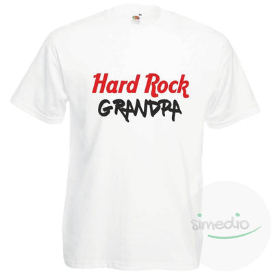 T-shirt rock : HARD ROCK GRANDPA, Blanc, S, - SiMEDIO