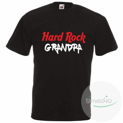 T-shirt rock : HARD ROCK GRANDPA, Noir, S, - SiMEDIO