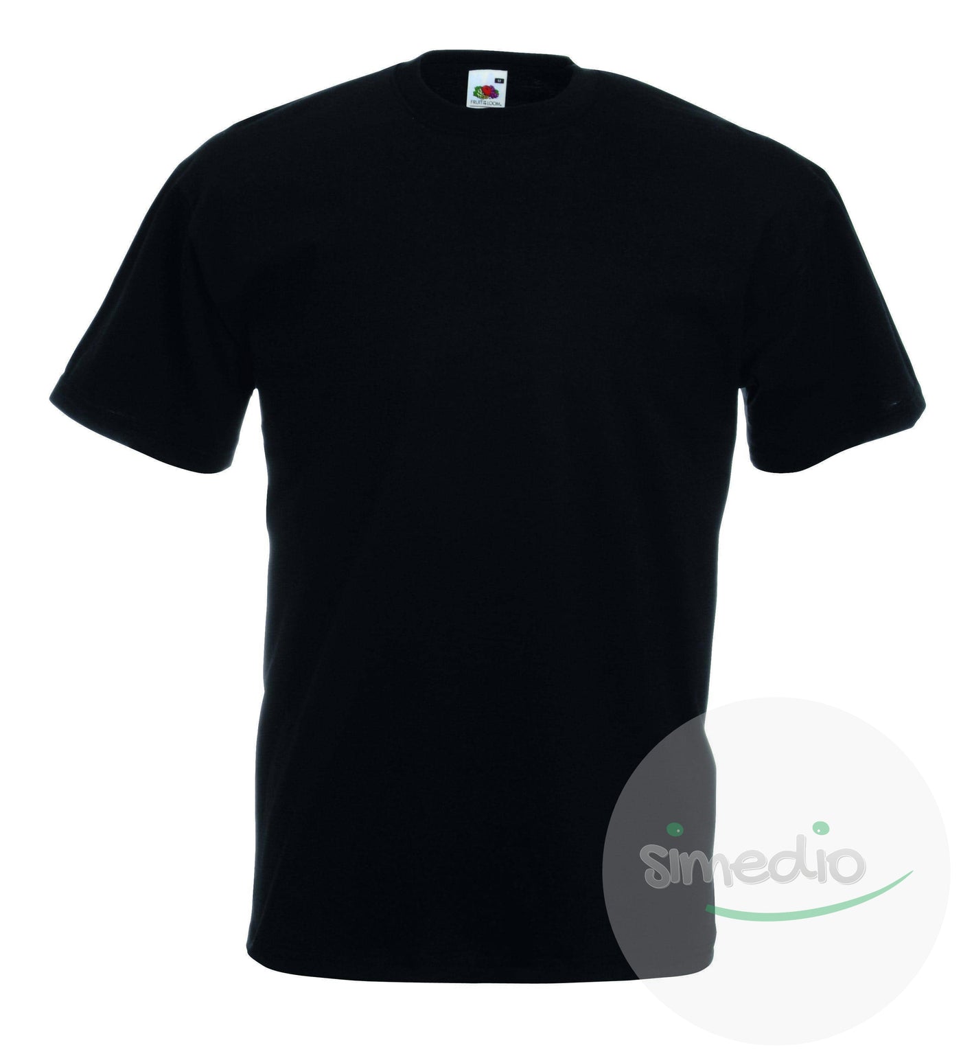 T-shirt uni pour homme ou femme, Noir, S, Homme - SiMEDIO