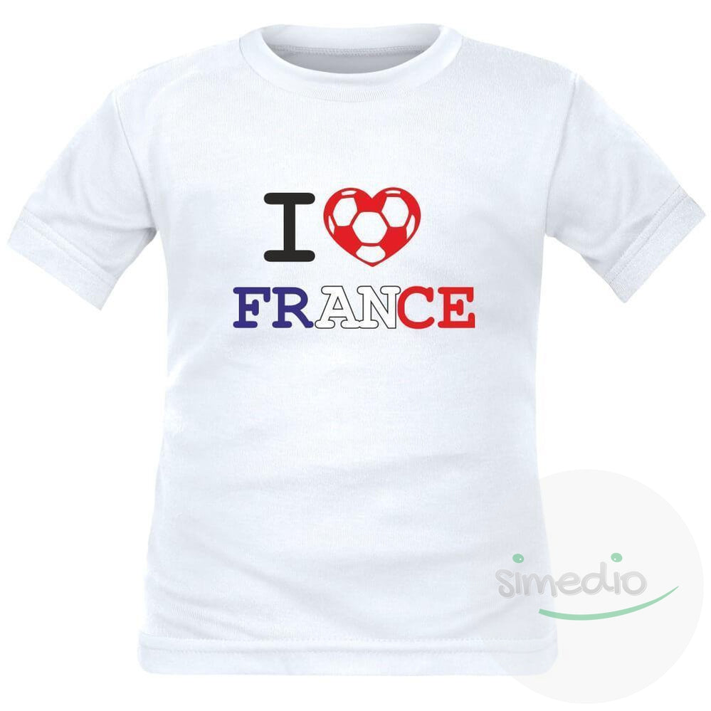 Tee shirt enfant de sport : I love France, , , - SiMEDIO